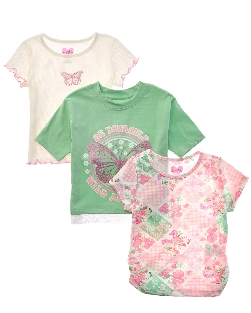 3Pk Pretty Butterfly Top by Freestyle