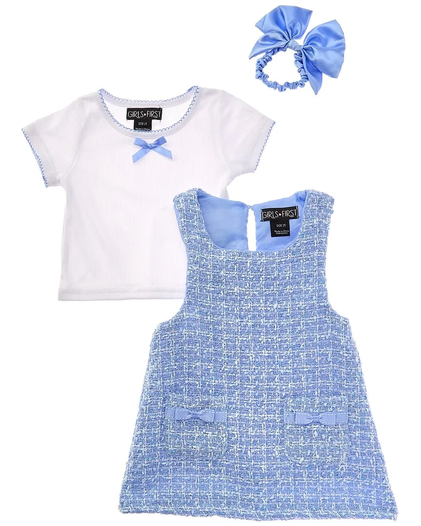 3Pc Baby Blue Boucle Dress Set by Freestyle