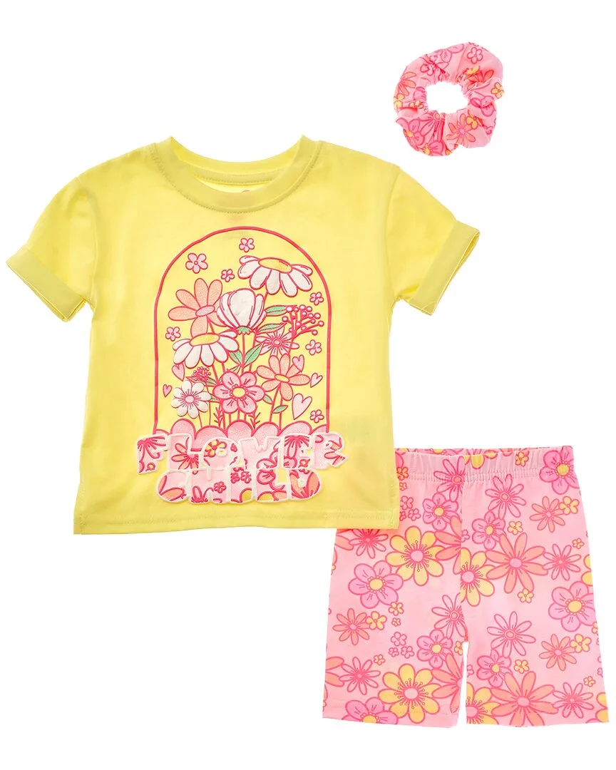 3Pc Flower Child Bike Short Set by Freestyle