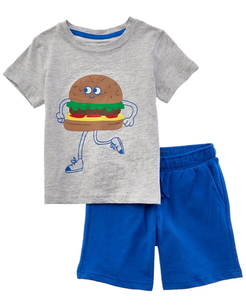 2Pc Happy Burger T-Shirt & Short Set by Freestyle