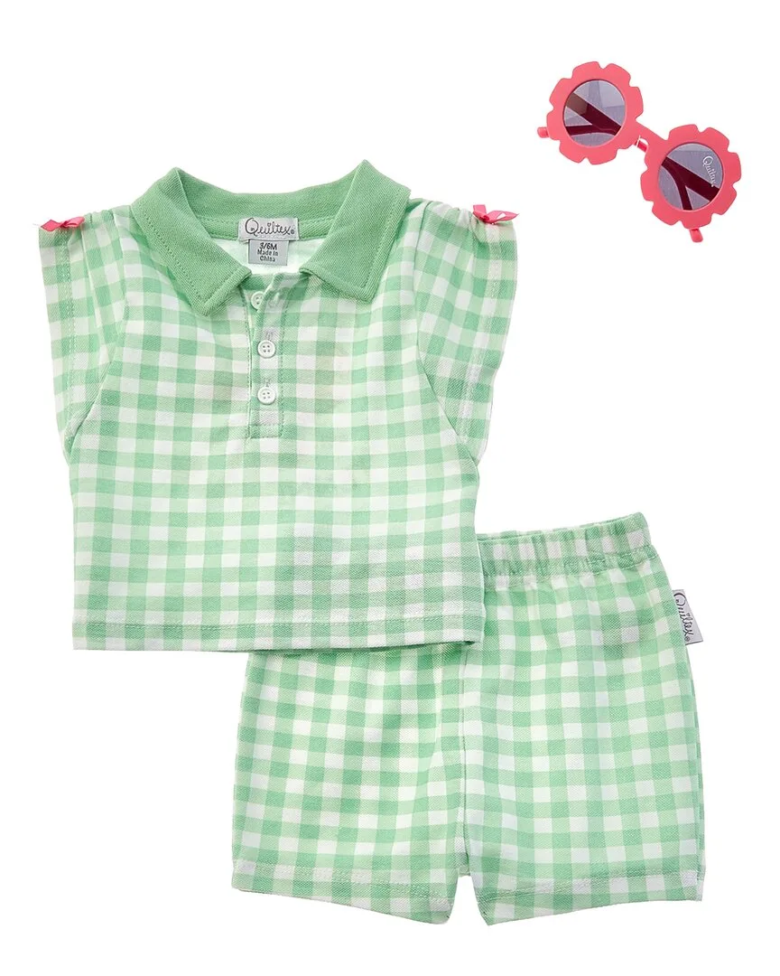 2Pc Tennis Polo Shirt & Short Set by Quiltex