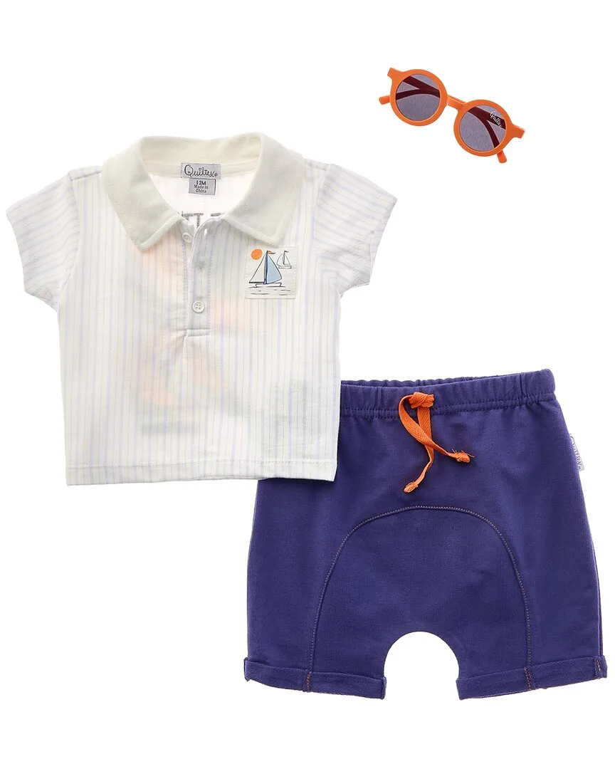 Dolce Italia 2Pc Polo Short Set by Quiltex