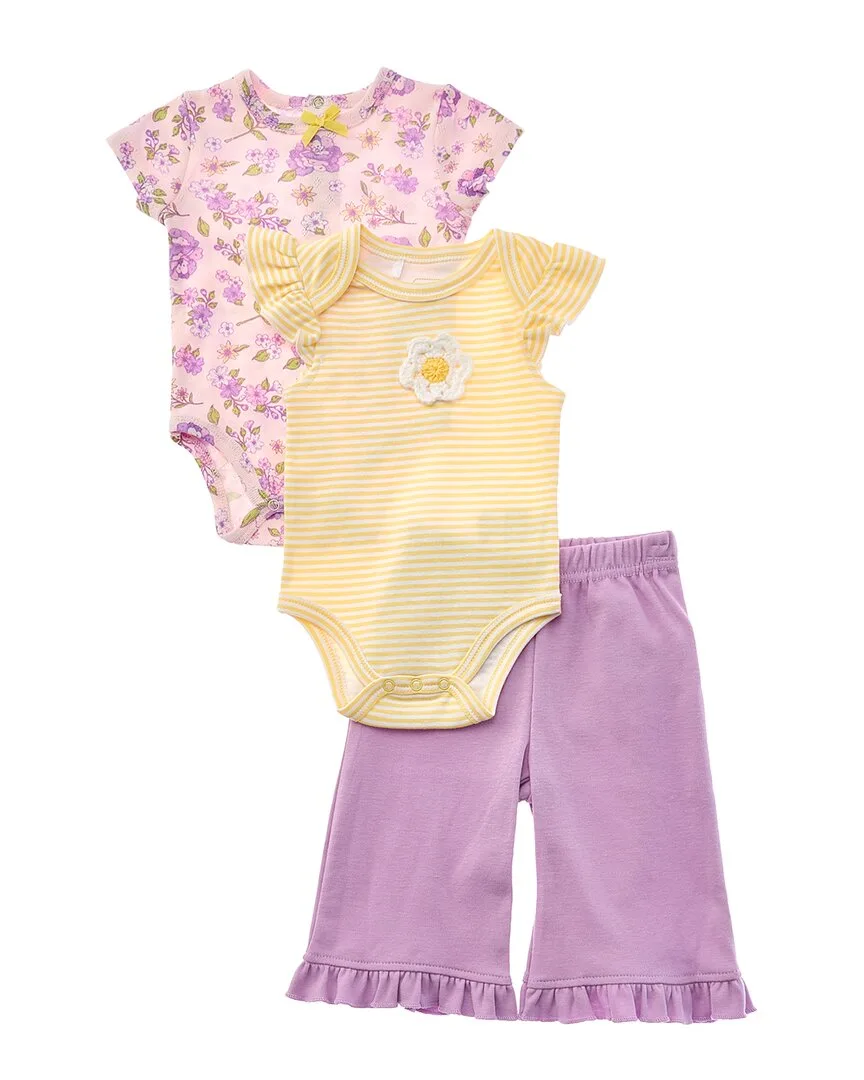 3Pc Floral Top & Turn Me Around Pant Set by Quiltex