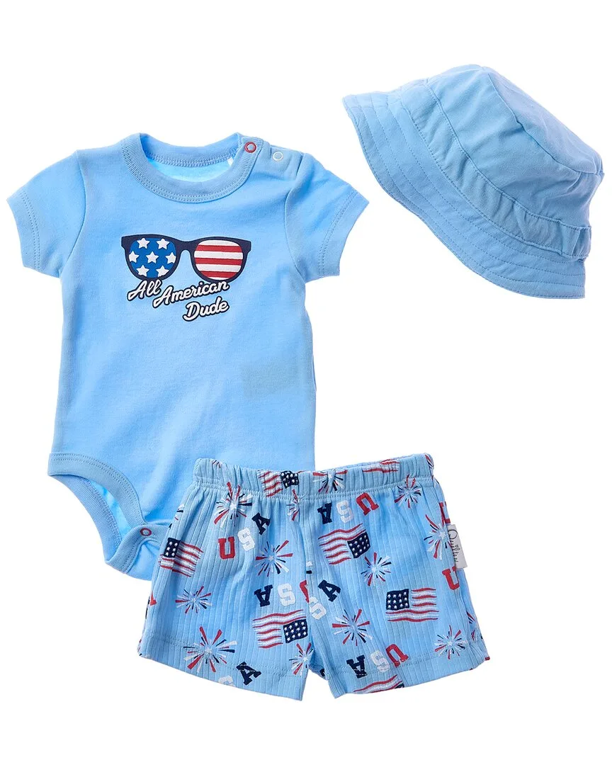 2Pc All American Dude Short Set by Quiltex