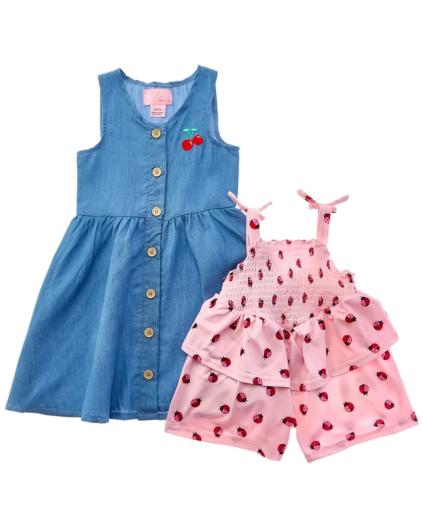 2Pk Little Lady Woven Dress & Knit Romper Set by Freestyle