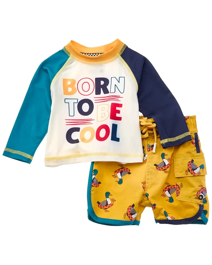 2Pc Rashguard Top & Cruise Swim Trunk Set by Sovereign Code