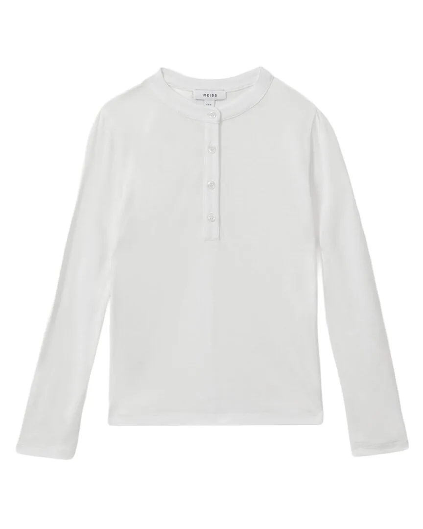 Button Through Jersey Top by Reiss