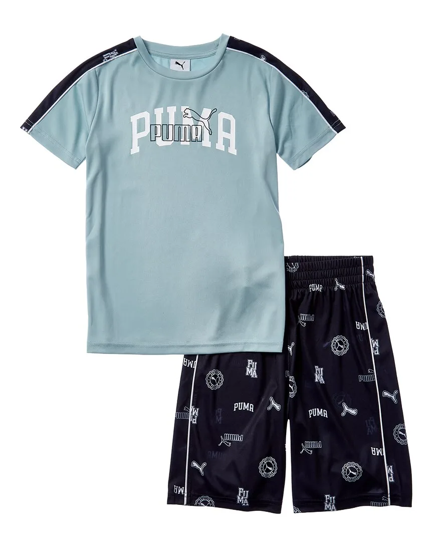 2Pc Interlock T-Shirt & Short Set by PUMA