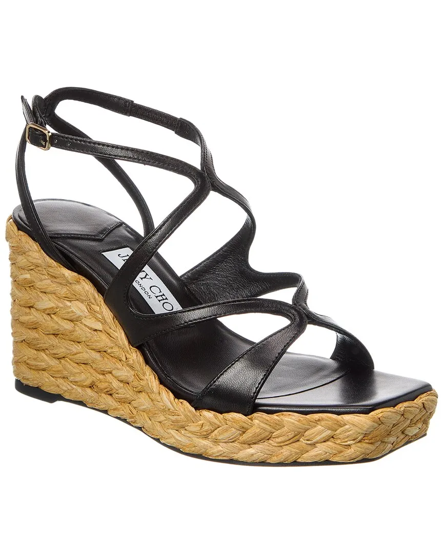 Ayla 85 Leather Wedge Sandal by Jimmy Choo
