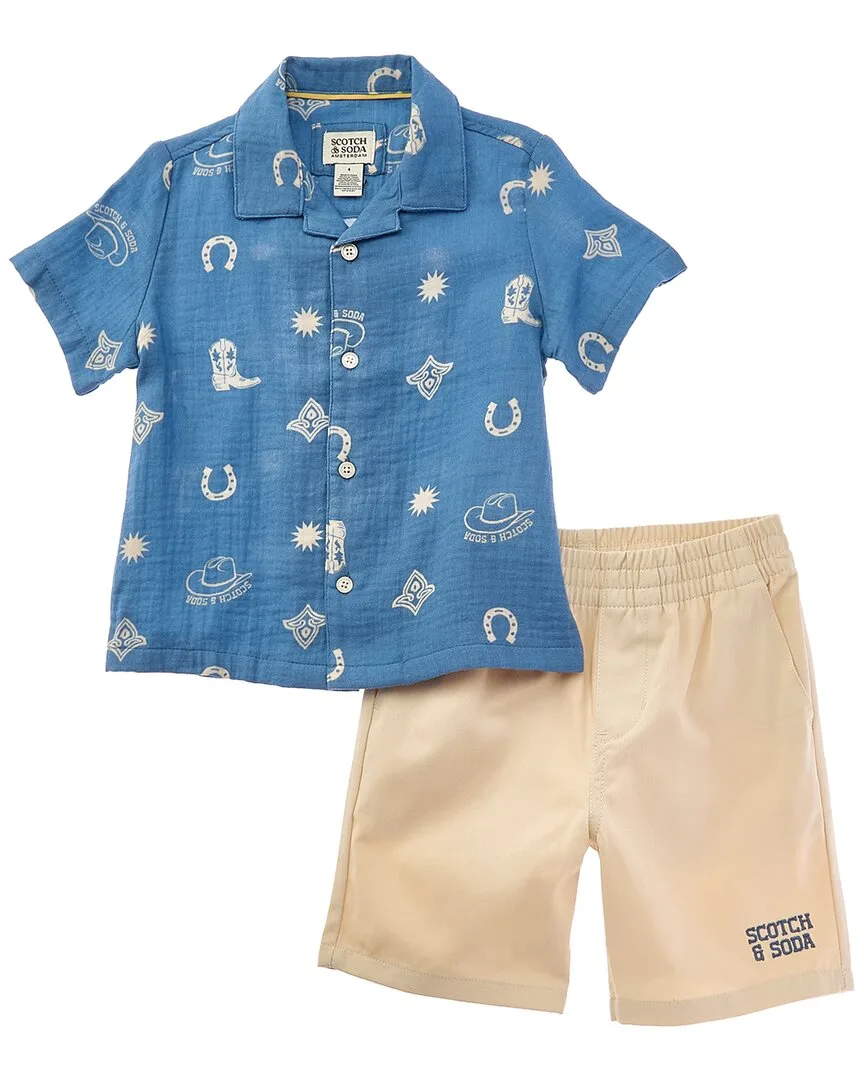 2Pc Camp Shirt & Short Set by Scotch & Soda