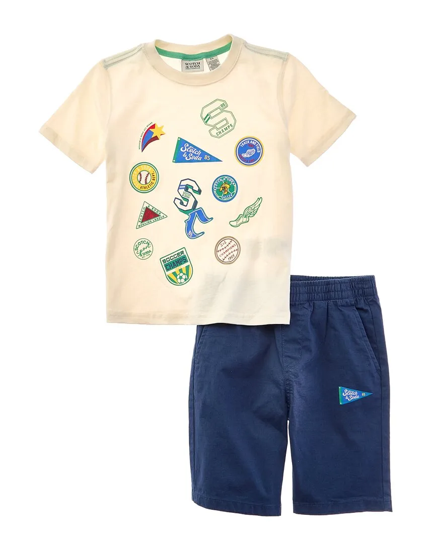 2Pc T-Shirt & Short Set by Scotch & Soda