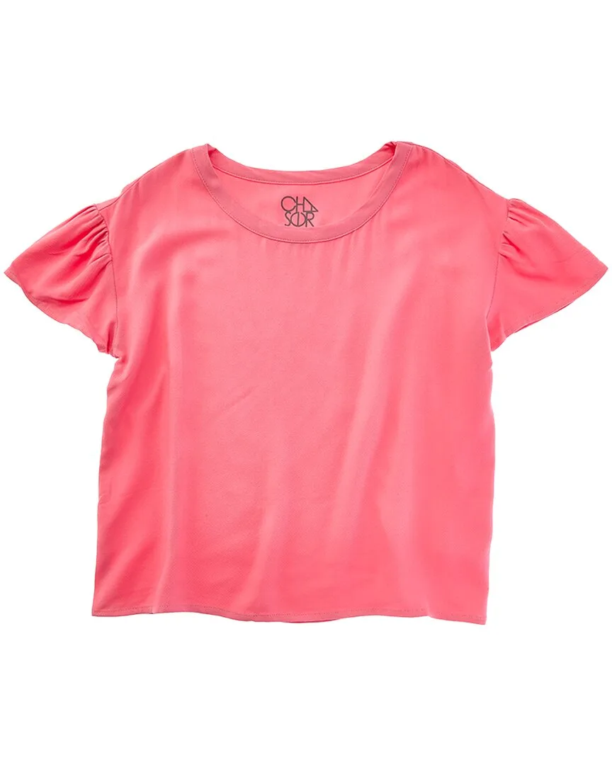 Woven Flutter Sleeve Top by Chaser