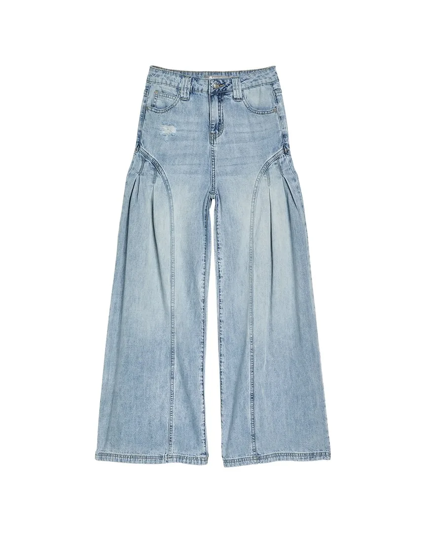 Pleated Side Wide Leg Pant by Tractr