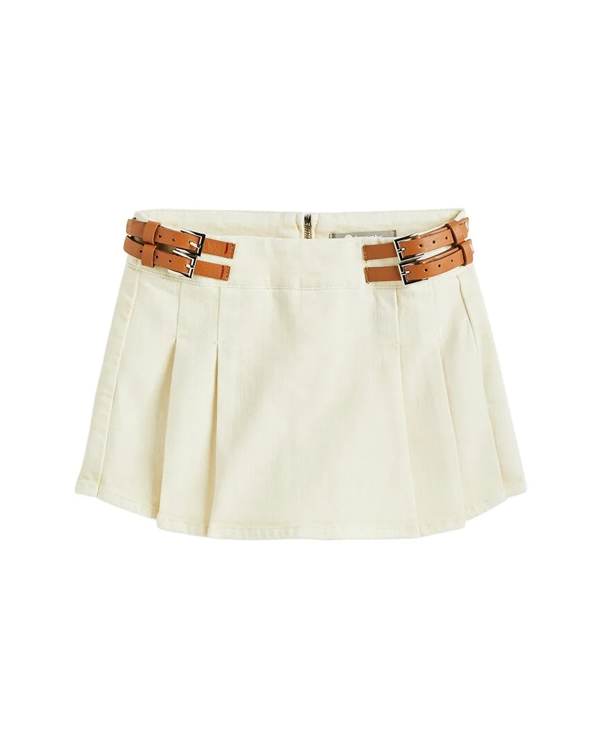 Double Belted Pleated Skort by Tractr