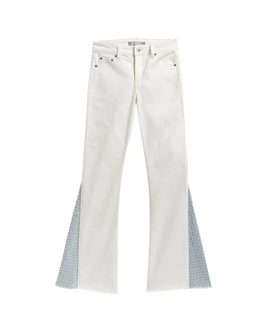 Needle Punch Fray Hem Flare Pant by Tractr