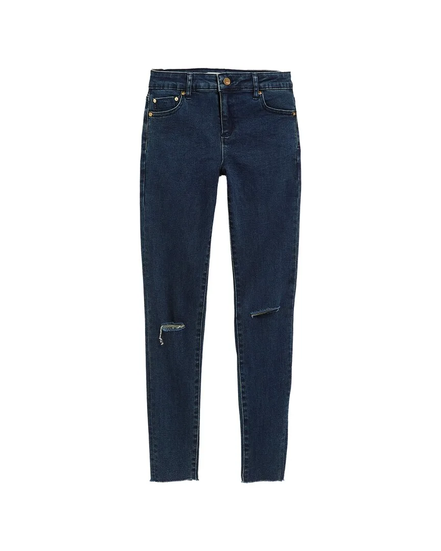 Diane Basic Destructed Mid Rise Skinny Pant by Tractr