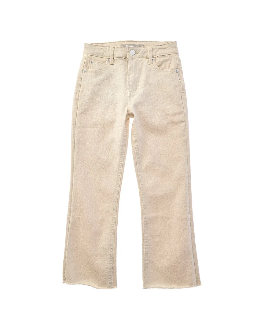 Color Lurex Denim Crop Boot Pant with Fray Hem by Tractr