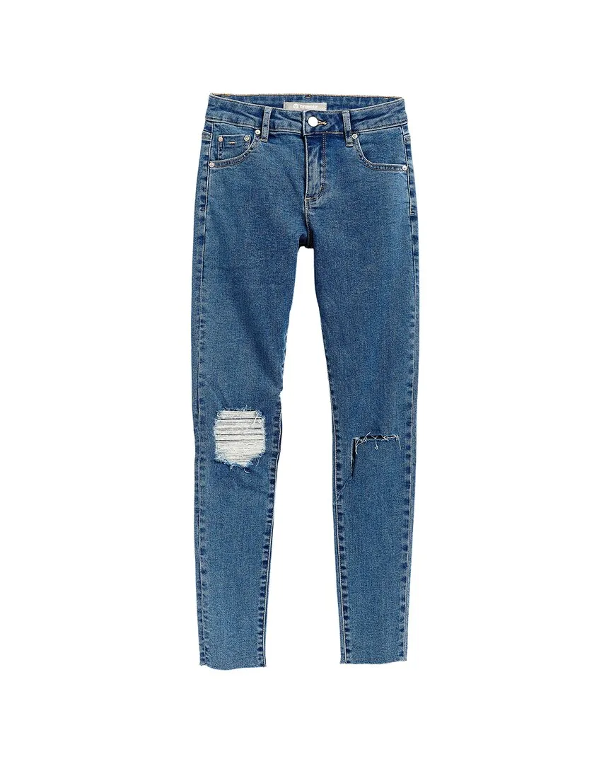 Diane Mid Rise Skinny Pant with Destruction by Tractr