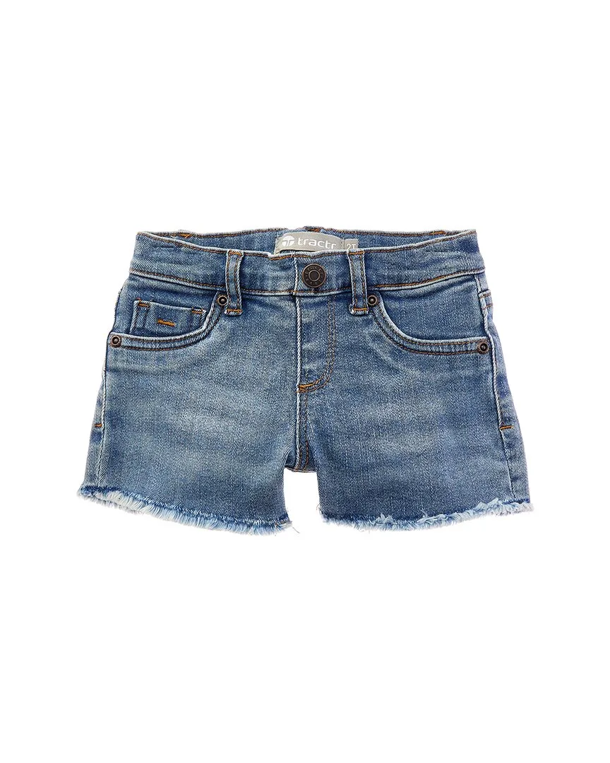Pull-On Short with Faux Button by Tractr