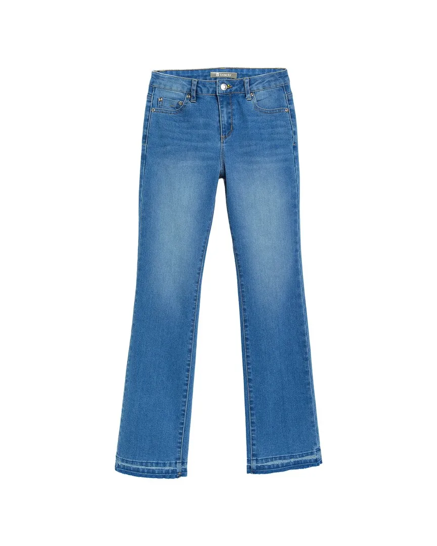 Five Pocket Basic Bootcut Pant with Fray Hem by Tractr
