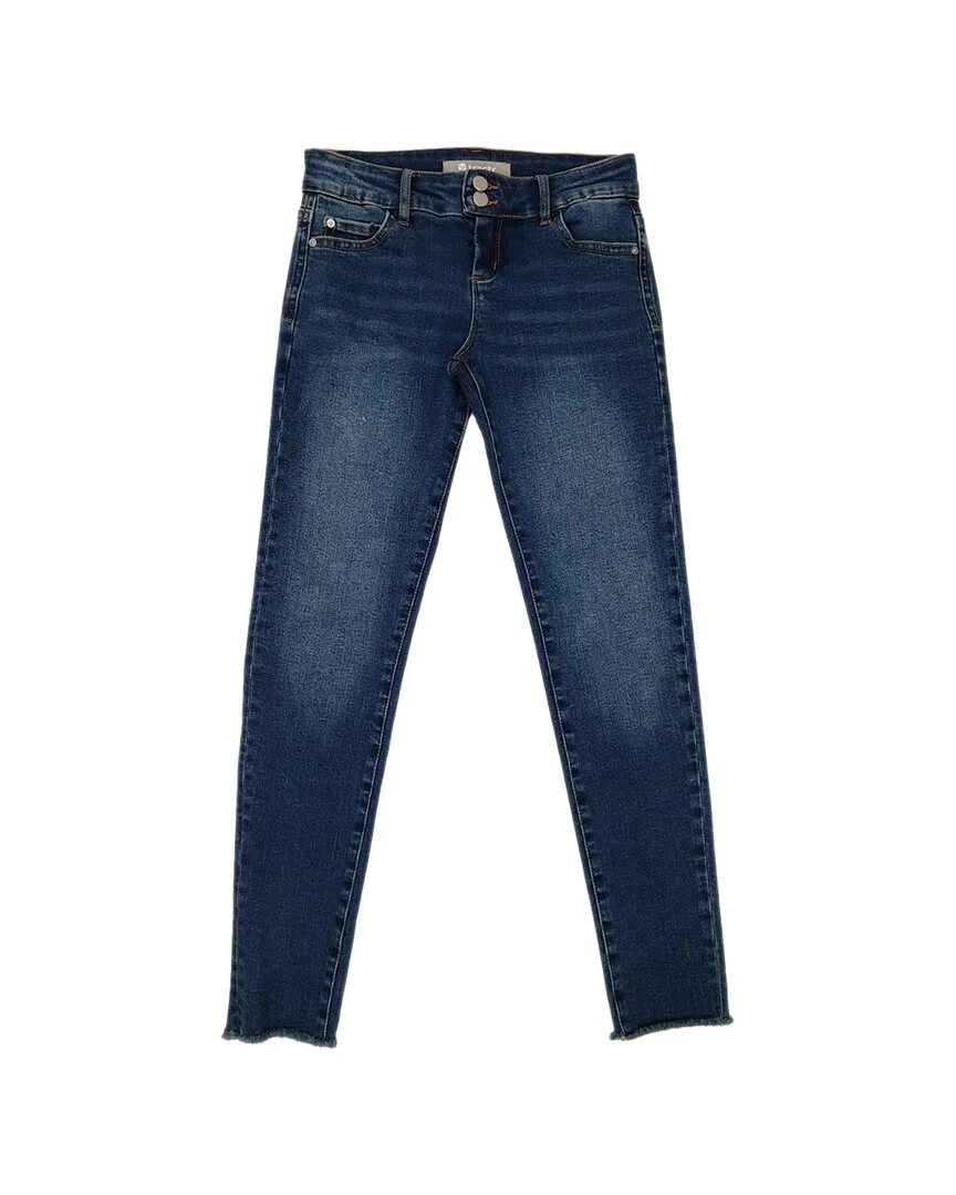 Low Rise Fray Hem Crop Skinny Pant by Tractr