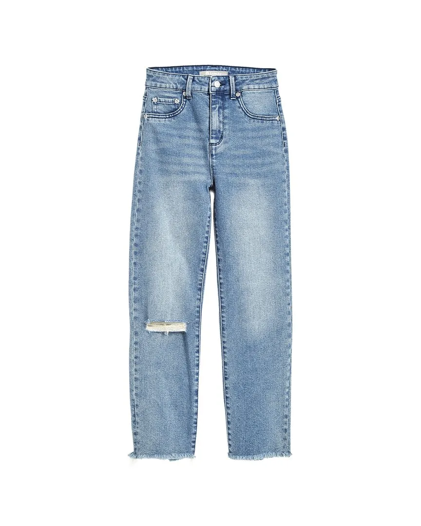 Straight Crop Pant with Fray Hem by Tractr
