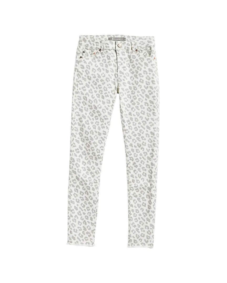 Diane Leopard Print Fray Hem Skinny Pant by Tractr