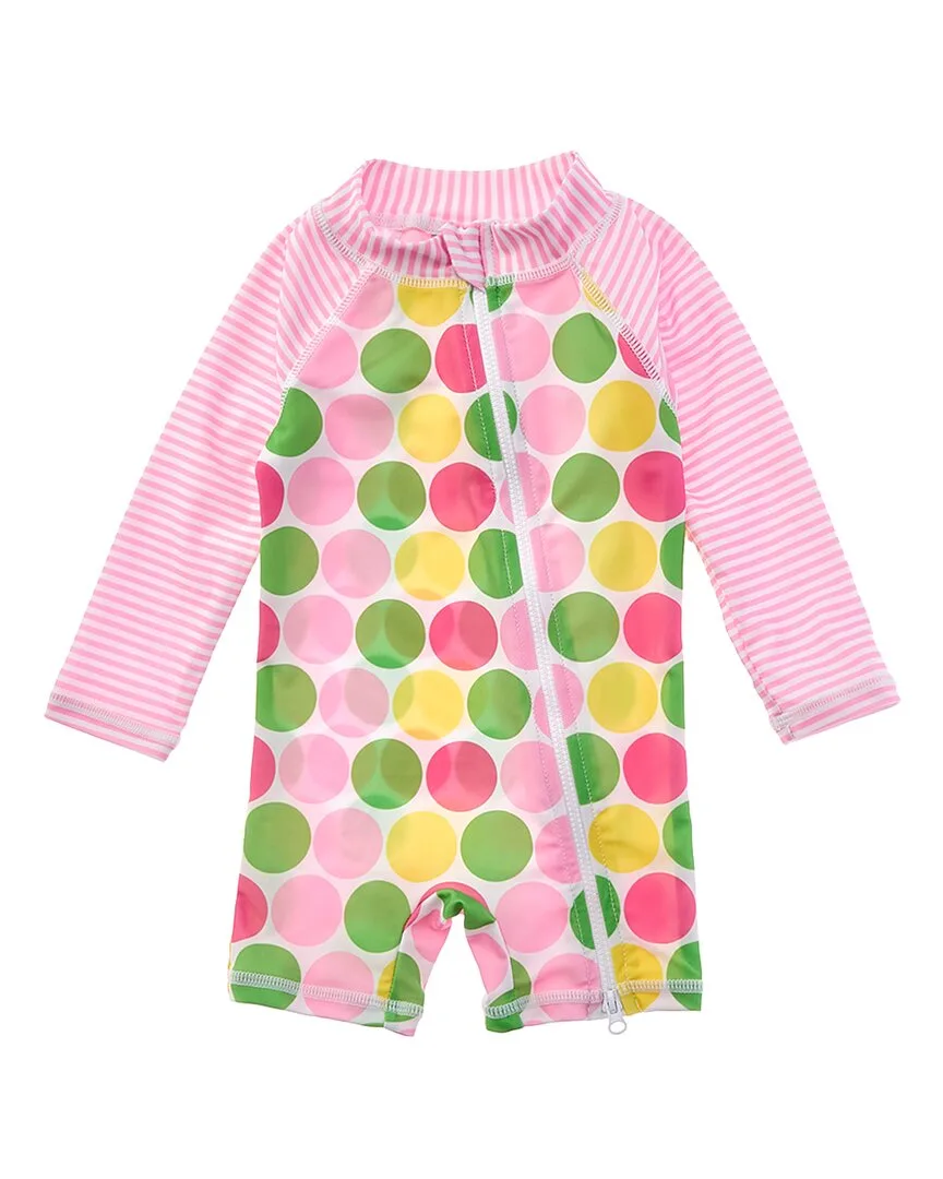 Spring Dots Rash Guard Romper by Flap Happy