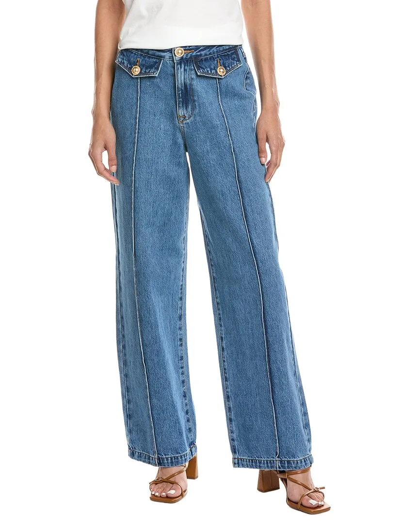 Hands Down Medium Indigo High-Rise Wide Leg Jean by Blank