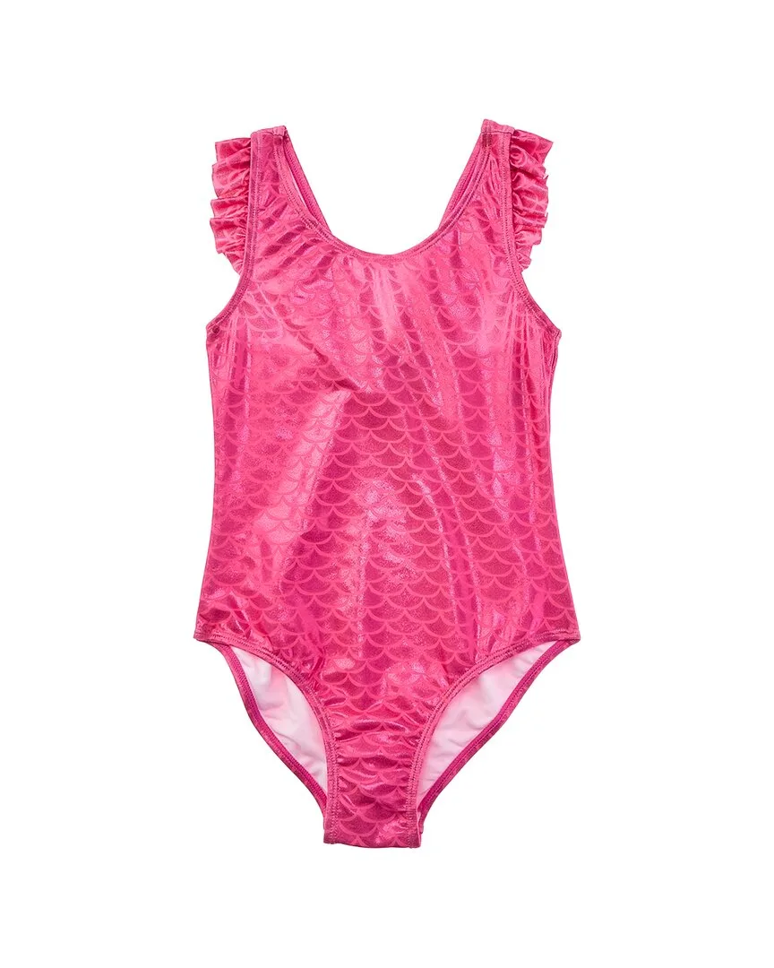 One Piece Shiny Pink Scales Swimsuit by Flap Happy