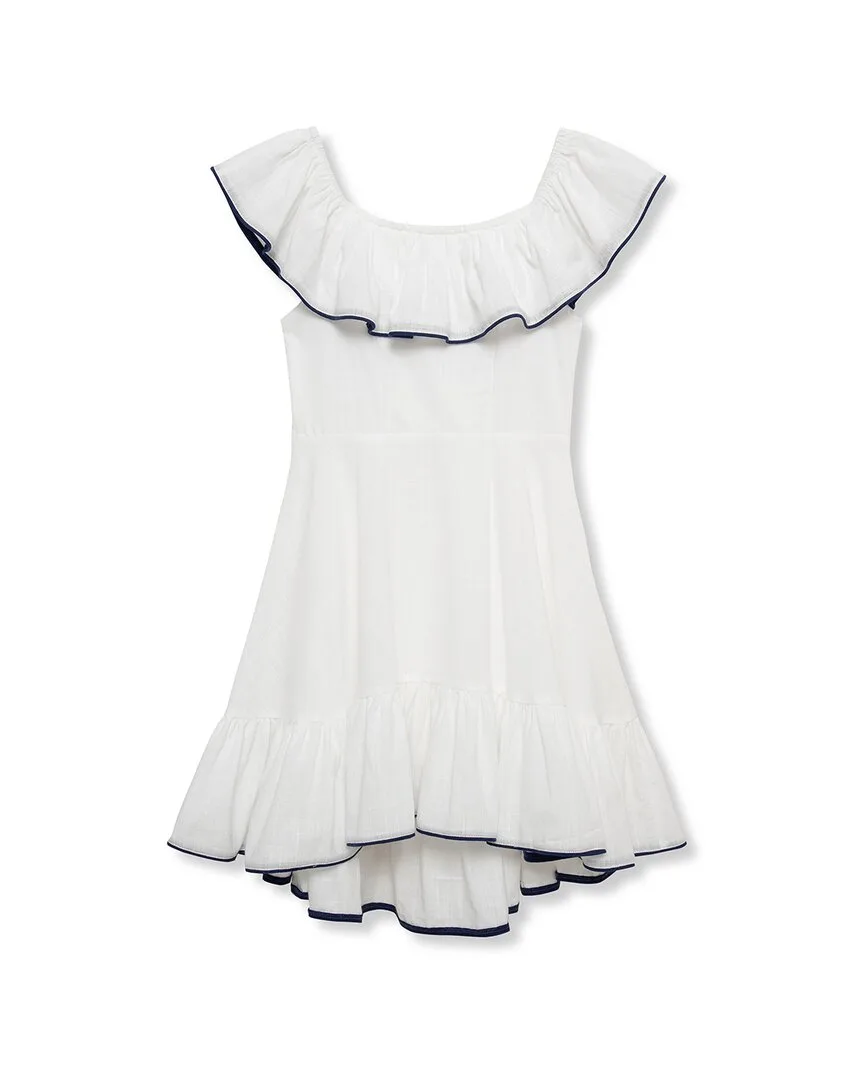 Ruffle Neckline Hi-Low Dress by Habitual