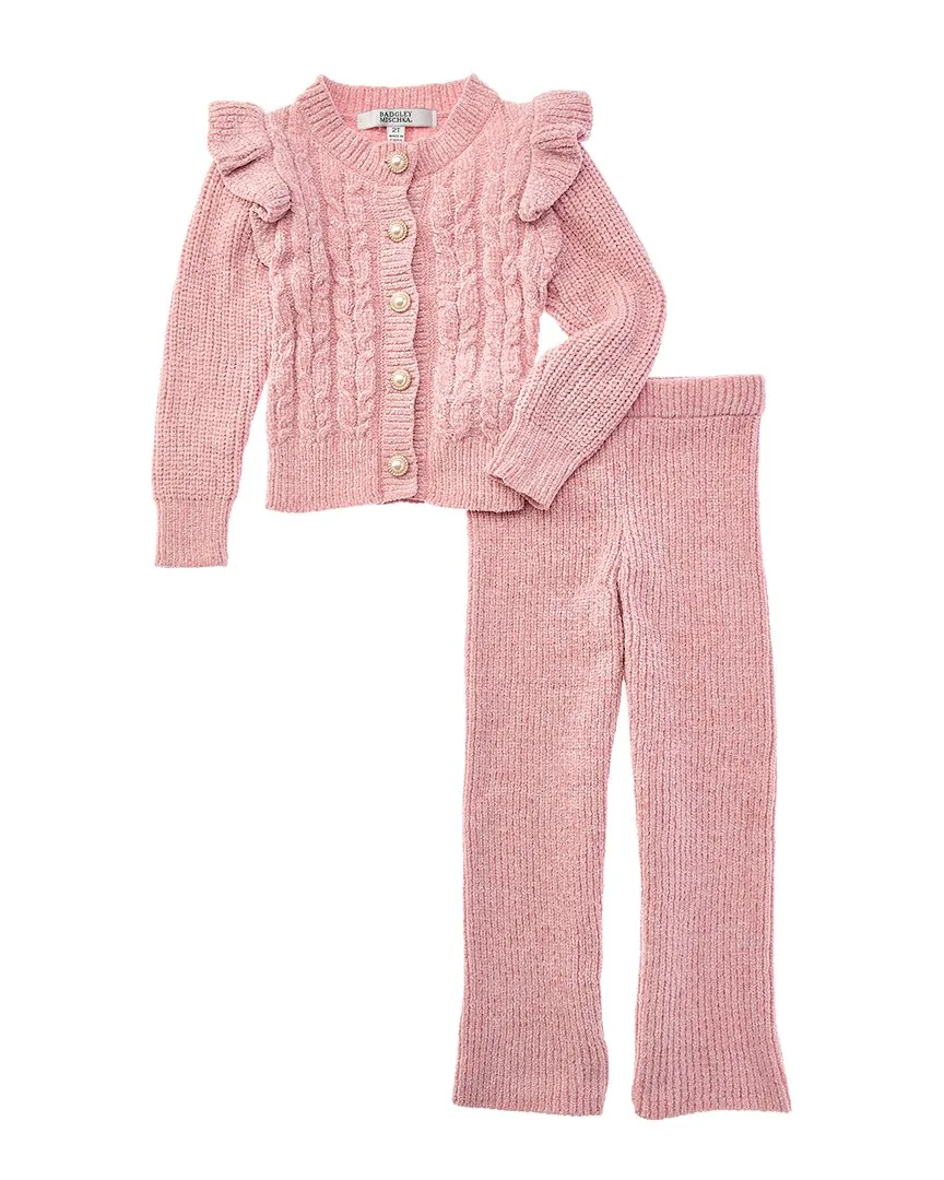 2Pc Chenile Cardigan & Pant Set by Badgley Mischka