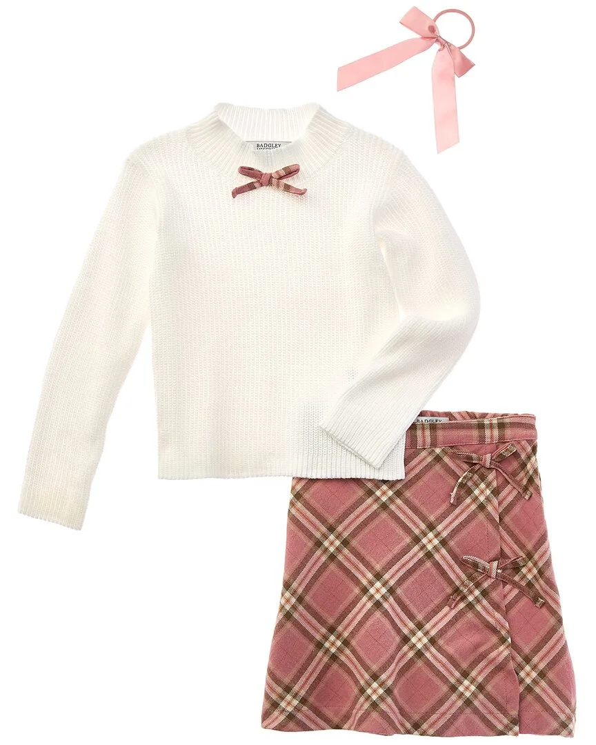 3Pc Plaid Skort Set by Badgley Mischka