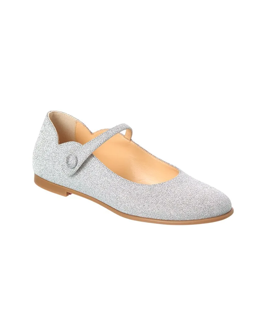 Ballet Glitter Leather Flat by Christian Louboutin