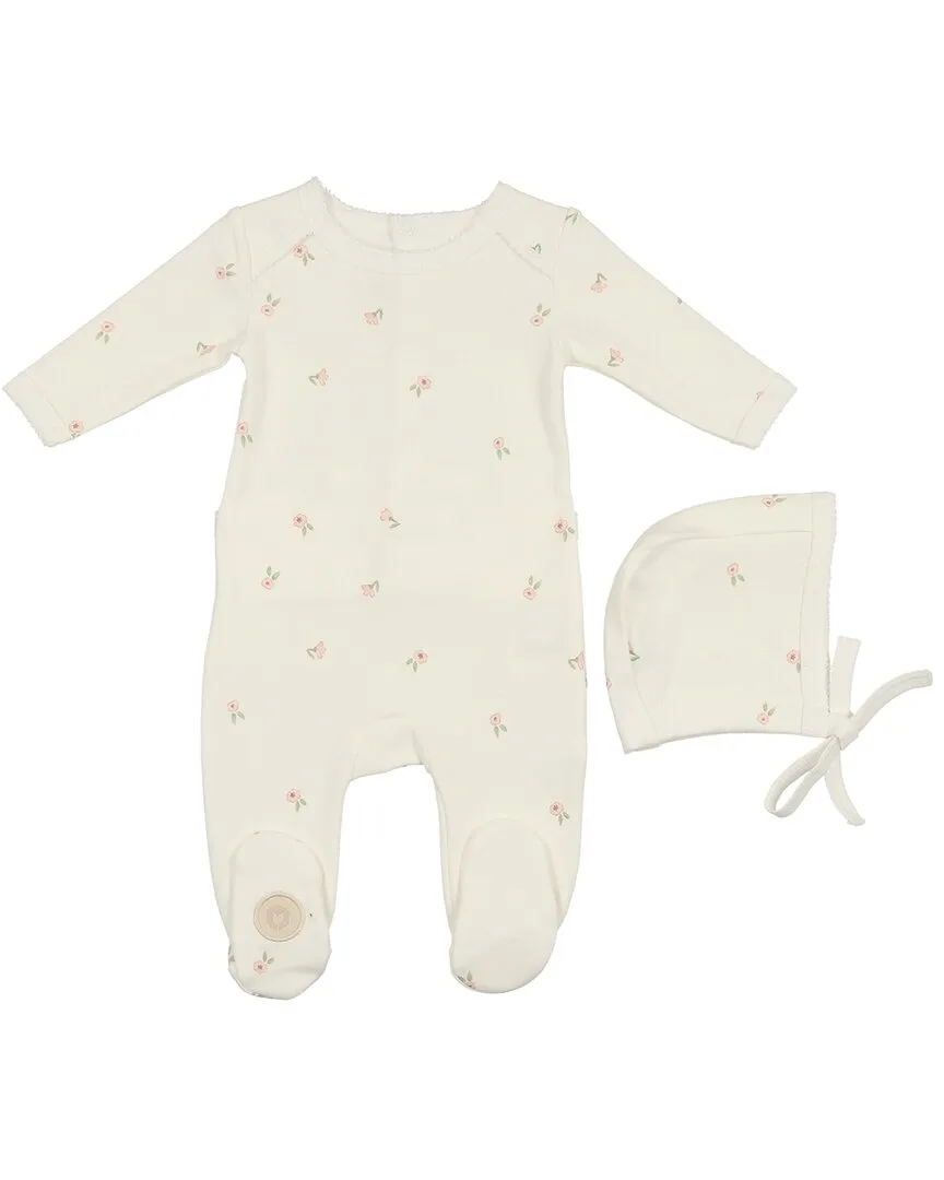 Cascade of Blossoms Footie & Hat Set by Mon Tresor