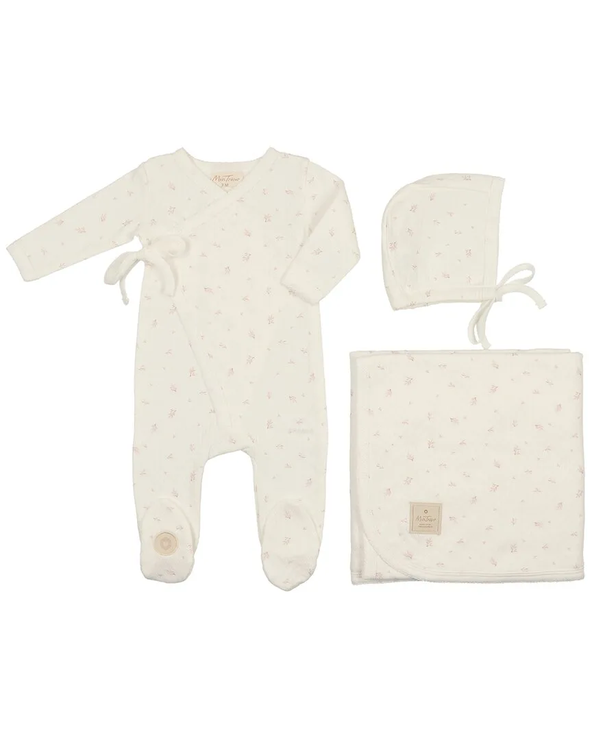 Leaf Print Wrap Layette Set by Mon Tresor