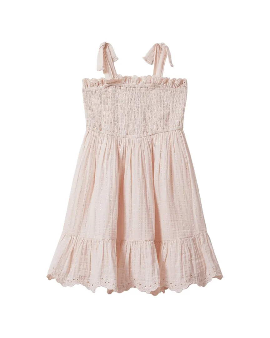 Agatha Smocked Metallic Dress