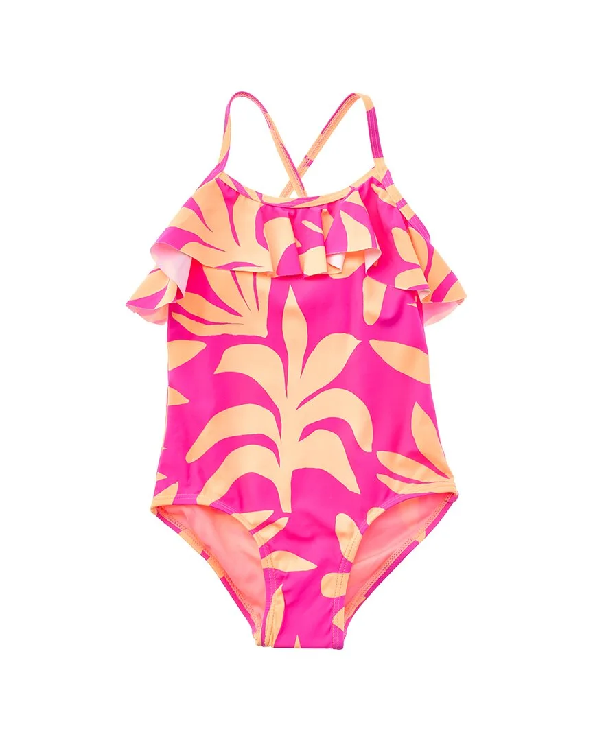 Ruffle Crisscross Back One-Piece by Beach Lingo