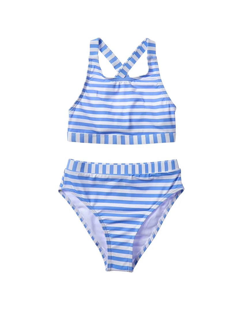 2Pc High Neck Bra & Banded High Waist Bottom Set by Beach Lingo