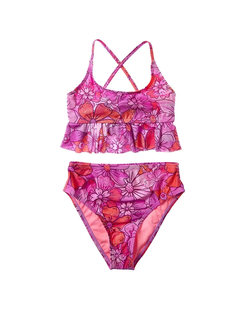 2Pc Rem Cup Ruffle Bralette & Bottom Set by Beach Lingo