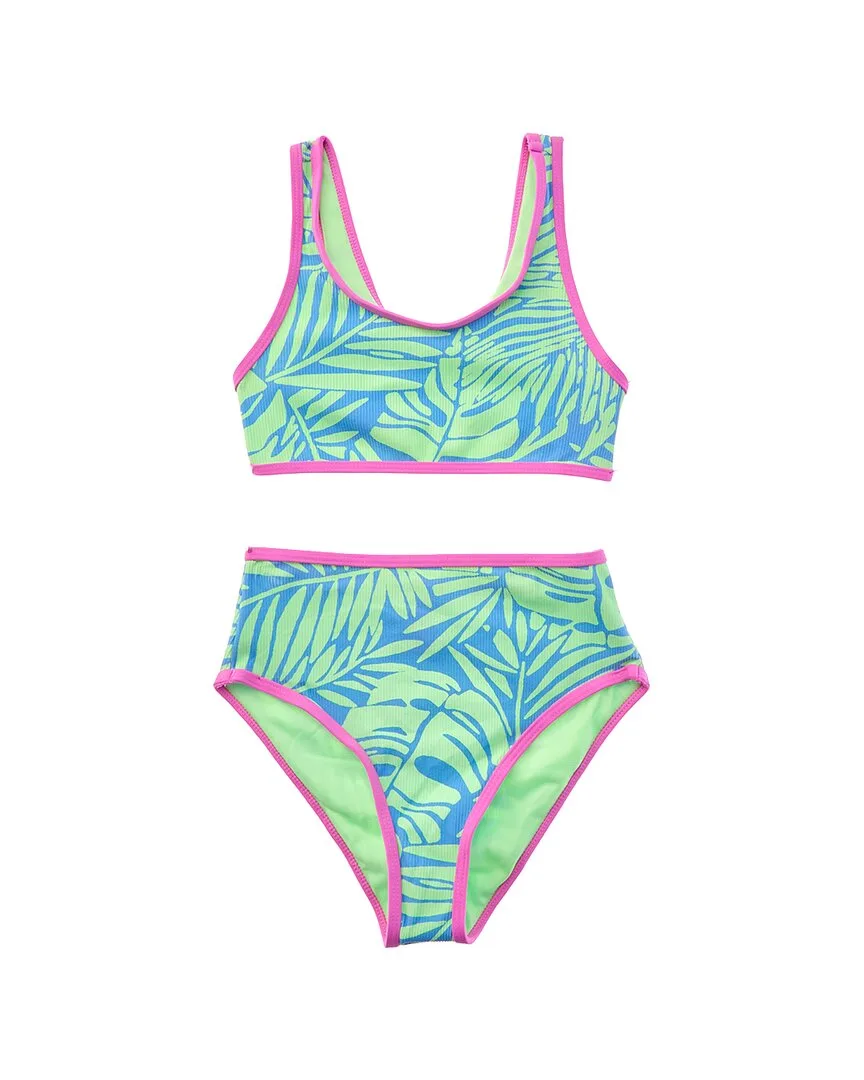 2Pc Bralette Crop & High Waist Bottom Set by Beach Lingo
