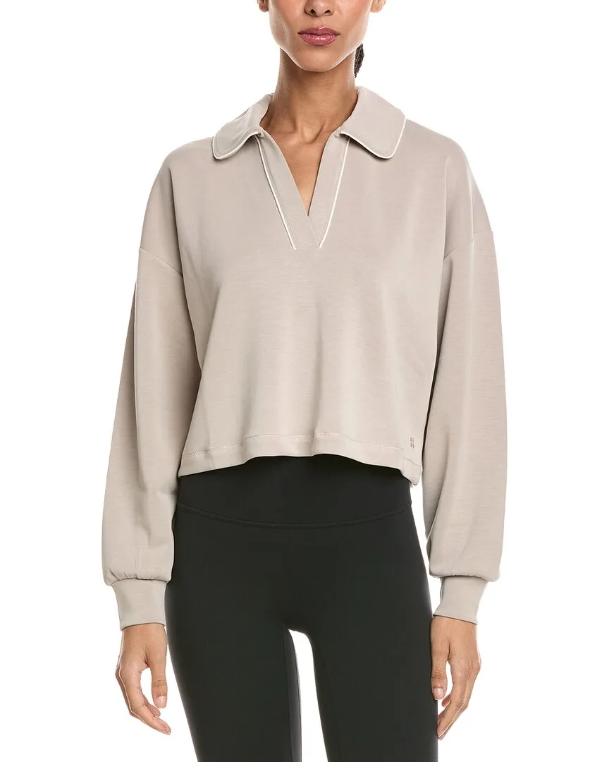 Sand Wash Crop Henley Sweatshirt by Sweaty Betty