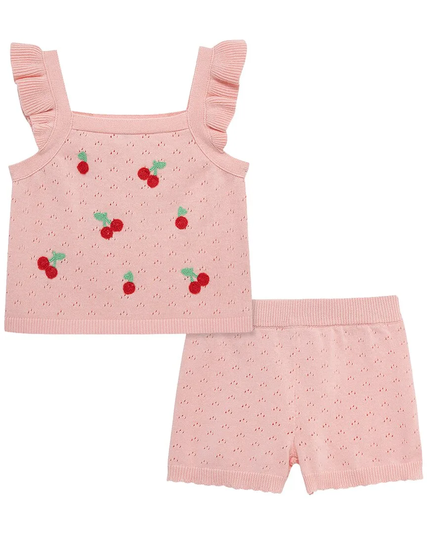 Cherry Pointelle Knit Set by Little Me