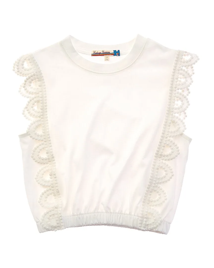 Crochet Trim Cinched Waist Top by Vintage Havana