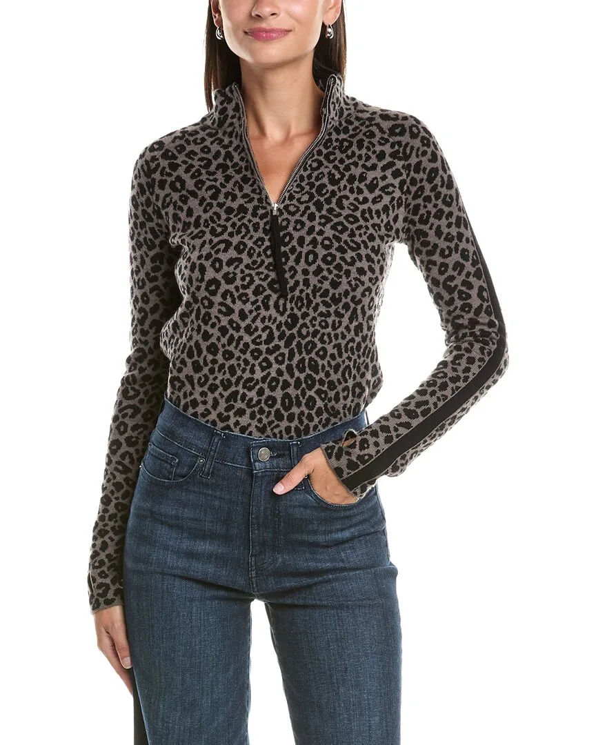 Worsted Merino Wool Leopard 1/4-Zip by Hannah Rose