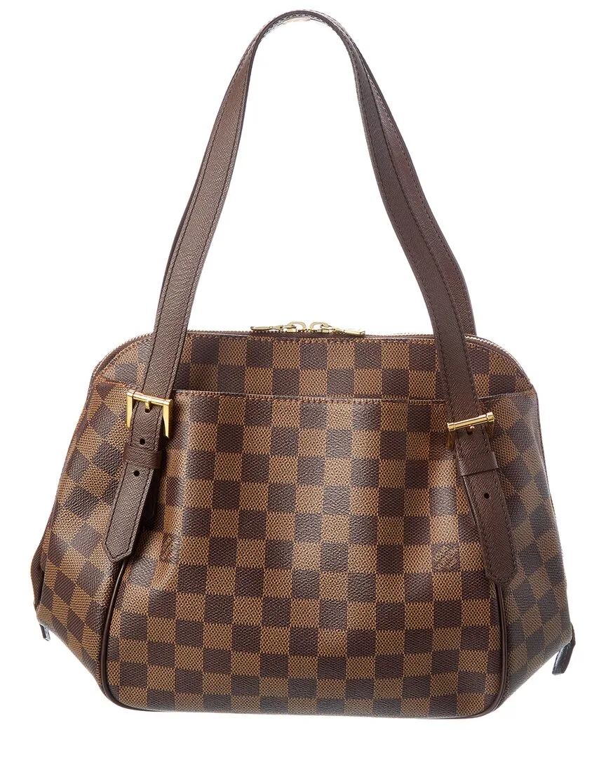Brown Damier Ebene Coated Canvas Belem mm (authentic Pre-Loved) by Louis Vuitton