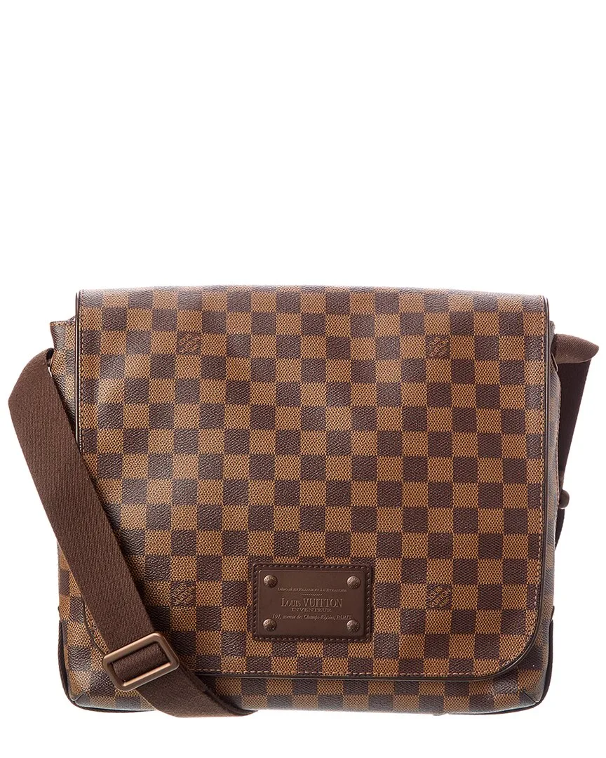 Brown Damier Ebene Coated Canvas Brooklyn mm (authentic Pre-Loved) by Louis Vuitton