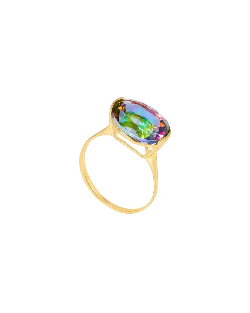 Plated 1.28 ct. tw. Mystic Quartz Solitaire Ring by Tiramisu