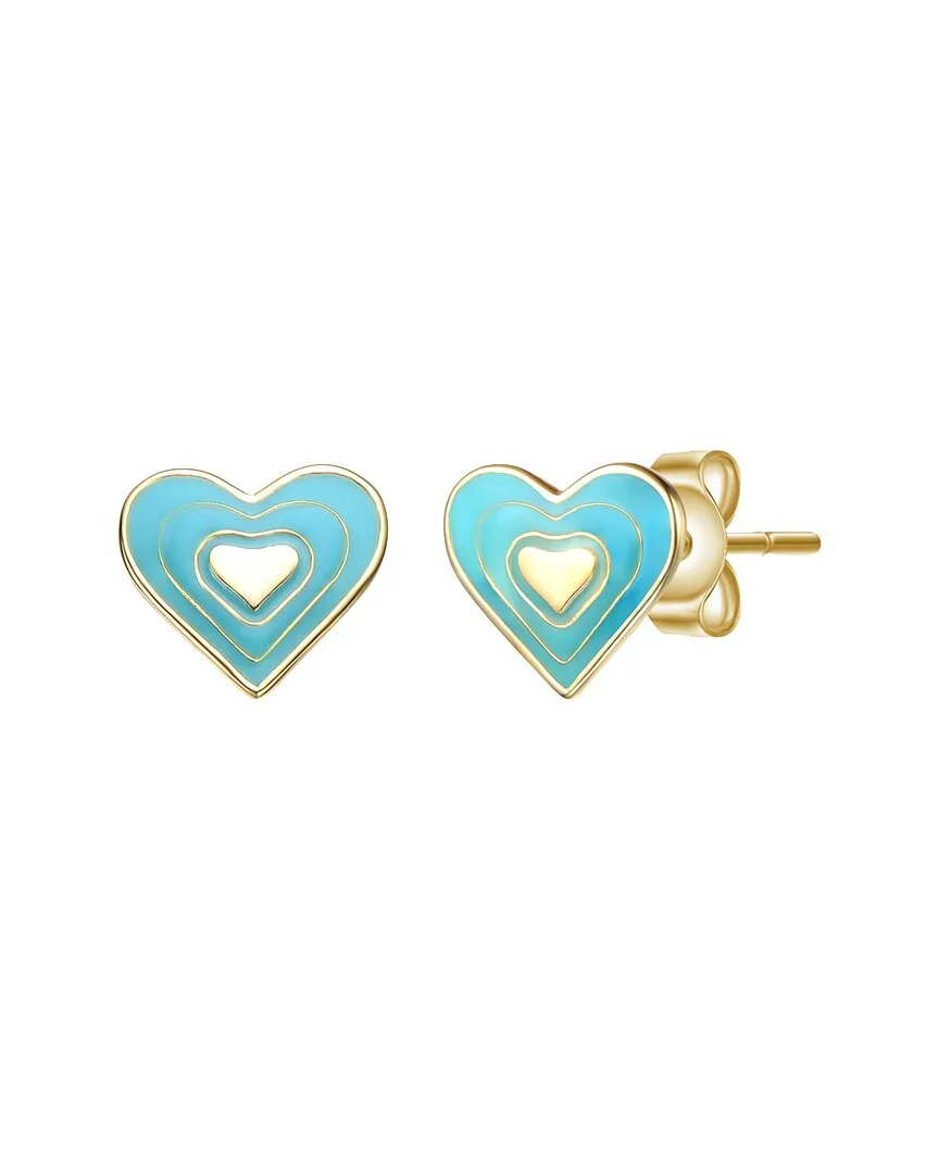 14K-Plated Sterling Silver 8Mm Heart Earrings by Gigigirl