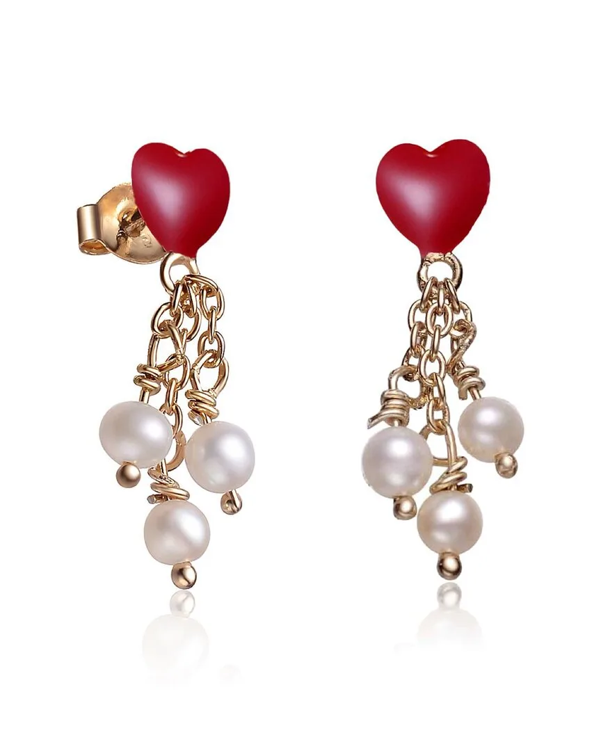 Gold-Plated Sterling Silver Heart Earrings by Gigigirl